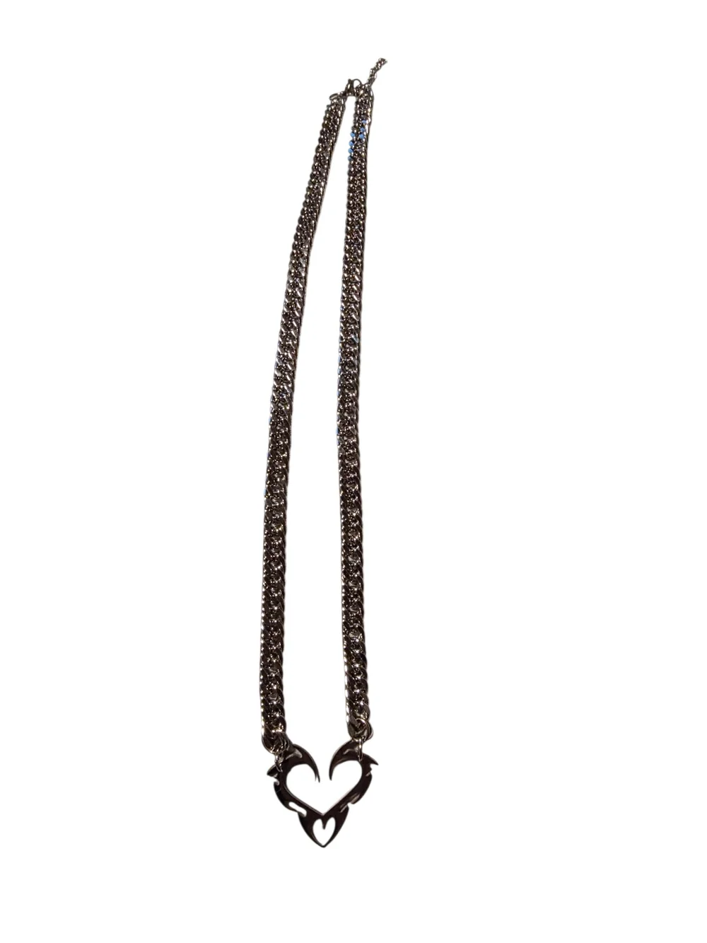 New Stainless Steel Flame Heart Pendant Chain Necklace (Unisex)